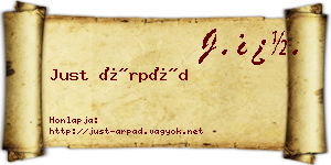 Just Árpád névjegykártya