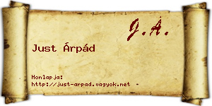 Just Árpád névjegykártya